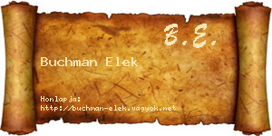 Buchman Elek névjegykártya